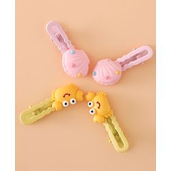 Babyhug Hair Pins And Clips Free Size - Yellow/Pink