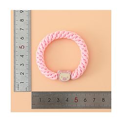 Babyhug Free Size Hair Rubber Bands With Bear Charm Applique Pack of 4 - Pink & Blue