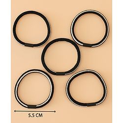 Pine Kids Free Size Hair Rubber Bands Pack of 5 - Black