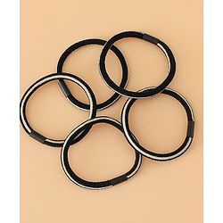 Pine Kids Free Size Hair Rubber Bands Pack of 5 - Black