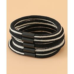 Pine Kids Free Size Hair Rubber Bands Pack of 5 - Black