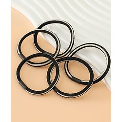 Pine Kids Free Size Hair Rubber Bands Pack of 5 - Black