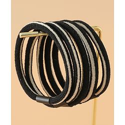 Pine Kids Free Size Hair Rubber Bands Pack of 5 - Black