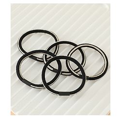 Pine Kids Free Size Hair Rubber Bands Pack of 5 - Black