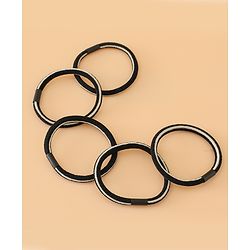 Pine Kids Free Size Hair Rubber Bands Pack of 5 - Black