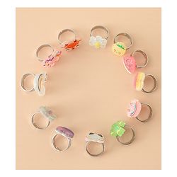 Babyhug Finger Ring Pack of 12 Multicolor Free Size Girl - Pink