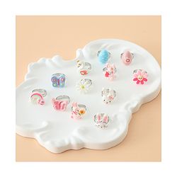 Babyhug Finger Ring pack of 12 Multicolor Free Size Girl - Pink & White