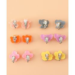 Babyhug Earrings Multicolor Free Size Girl Pair of 6 - Pink & Puprle