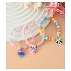 Babyhug Pastel Beaded Charm Bracelet Set - Pink & Blue