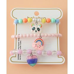 Babyhug Pastel Beaded Charm Bracelet Set - Pink & Blue