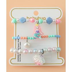 Babyhug Pastel Beaded Charm Bracelet Set - Pink & Blue