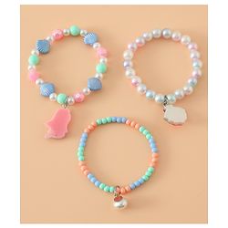 Babyhug Pastel Beaded Charm Bracelet Set - Pink & Blue