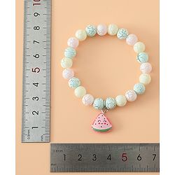 Babyhug Pastel Beaded Charm Bracelet Set - Pink & Green