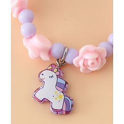 Babyhug Pastel Beaded Charm Bracelet Set - Pink & White