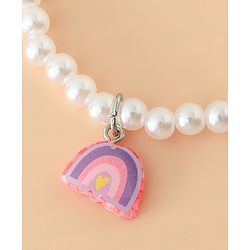 Babyhug Pastel Beaded Charm Bracelet Set - Pink & White