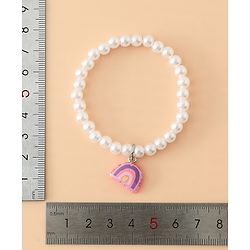 Babyhug Pastel Beaded Charm Bracelet Set - Pink & White