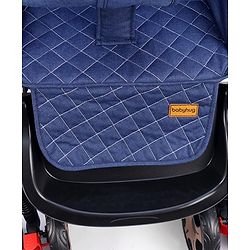 Babyhug Landscape Stroller with Reversible Handle Blue| Multi-Recline Backrest| UV Protection Canopy| 5-Point Harness| All-Wheel Suspension| Swivel Wheels| Trolley-Style Pull Handle| Linked Brake