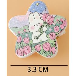 Babyhug Hair Pins And Clips Free Size with Star Applique & Floral Print Pack Of 6- White