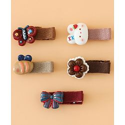 Babyhug Hair Pins And Clips Pack of 5 Free Size - Brown
