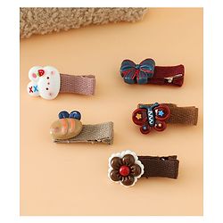 Babyhug Hair Pins And Clips Pack of 5 Free Size - Brown