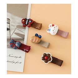 Babyhug Hair Pins And Clips Pack of 5 Free Size - Brown