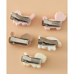 Babyhug Hair Pins And Clips Free Size with Dog Applique Pack Of 5 - White