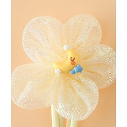 Babyhug Snap Clips Free Size With Floral Applique Pack Of 2 - Pink & Yellow