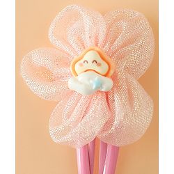 Babyhug Snap Clips Free Size With Floral Applique Pack Of 2 - Pink & Yellow