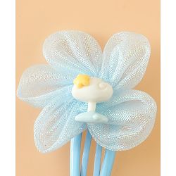 Babyhug Snap Clips Free Size With Floral Applique Pack Of 2 - Blue & Purple