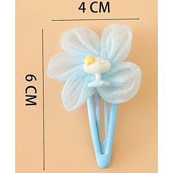 Babyhug Snap Clips Free Size With Floral Applique Pack Of 2 - Blue & Purple