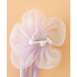 Babyhug Snap Clips Free Size With Floral Applique Pack Of 2 - Blue & Purple