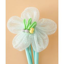 Babyhug Snap Clips Free Size With Floral Applique Pack Of 2 - Pink & Green