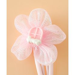 Babyhug Snap Clips Free Size With Floral Applique Pack Of 2 - Pink & Green