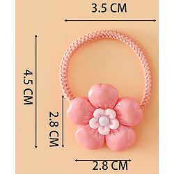 Babyhug Free Size Hair Rubber Bands With Floral Applique Pack of 5 - Multicolor