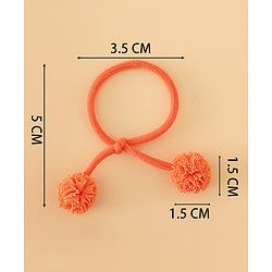 Babyhug Free Size Hair Rubber Bands with Pom Pom - Multicolor