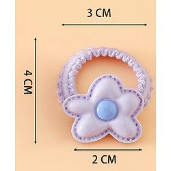 Babyhug Hair Rubber Bands Free Size With Floral Applique Pack Of 5 - Pink , Green & Orange