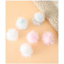 Babyhug Hair Pins And Clips Free Size With Fur Applique Pack Of 6 - Pink & White