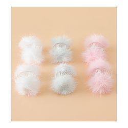 Babyhug Hair Pins And Clips Free Size With Fur Applique Pack Of 6 - Pink & White