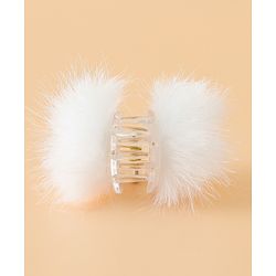 Babyhug Hair Pins And Clips Free Size With Fur Applique Pack Of 6 - Pink & White
