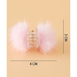 Babyhug Hair Pins And Clips Free Size With Fur Applique Pack Of 6 - Pink & White