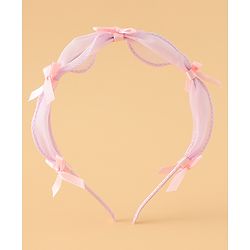 Babyhug Hair Band With Bow Applique Free Size - Pink