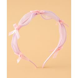 Babyhug Hair Band With Bow Applique Free Size - Pink
