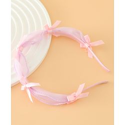 Babyhug Hair Band With Bow Applique Free Size - Pink