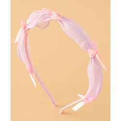 Babyhug Hair Band With Bow Applique Free Size - Pink