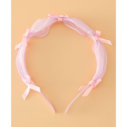 Babyhug Hair Band With Bow Applique Free Size - Pink