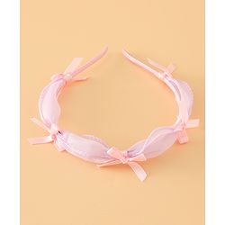 Babyhug Hair Band With Bow Applique Free Size - Pink
