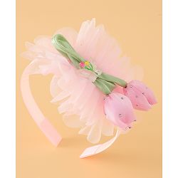 Babyhug Free Size Hair Bands With Floral Applique - Pink