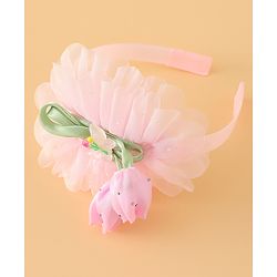 Babyhug Free Size Hair Bands With Floral Applique - Pink