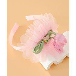 Babyhug Free Size Hair Bands With Floral Applique - Pink