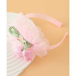 Babyhug Free Size Hair Bands With Floral Applique - Pink